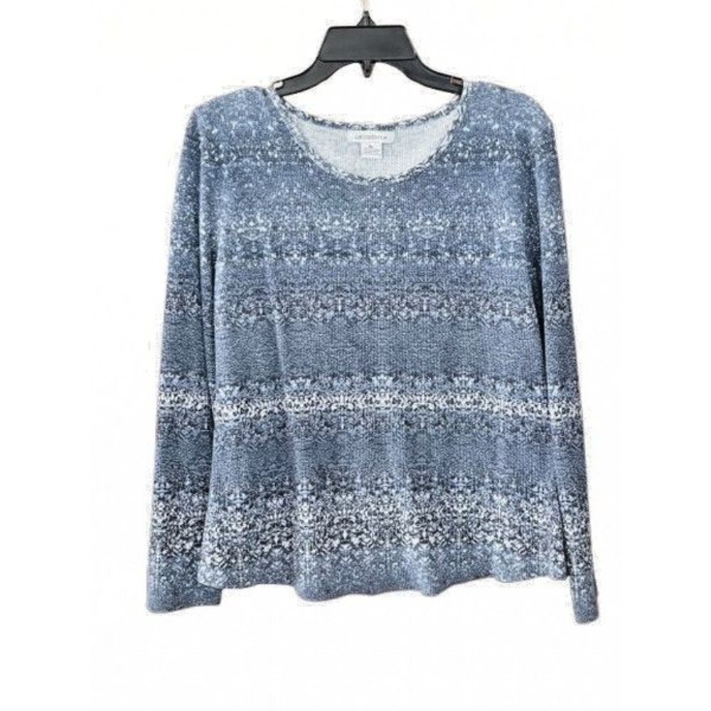 Liz Claiborne Mottled Blue Long Sleeve Women's XL Pullover Top